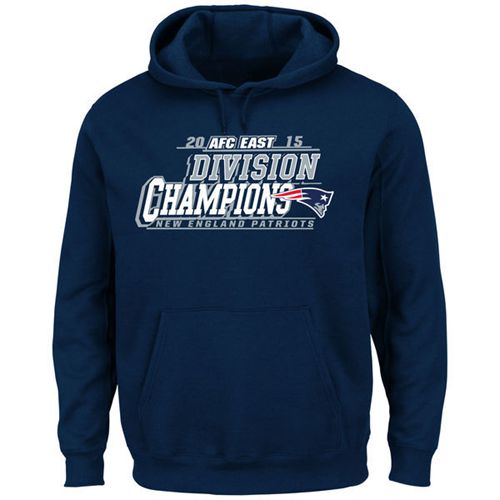 Men's New England Patriots Majestic Navy 2015 AFC East Division Champions Pullover Hoodie